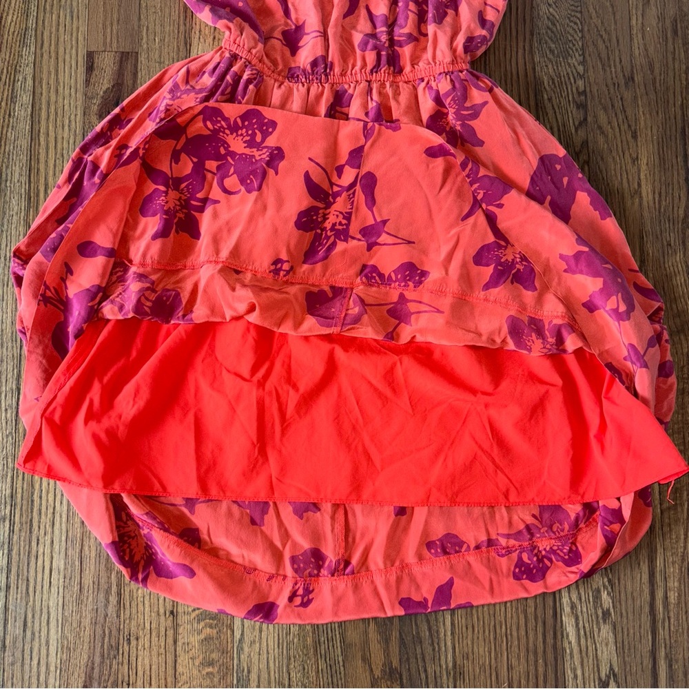 Banana Republic Women’s Bold Floral Silk High/Low Dress w/ pockets Size 6 Petite - Picture 9 of 12